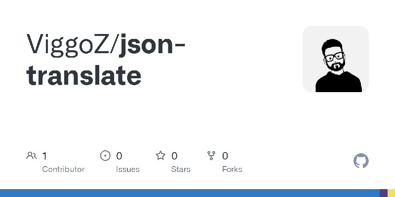 GitHub - ViggoZ/json-translate🎉 正式开源我上周开发的 JSON i18n 翻译工具！这是一个完整的 ✨Cursor AI 开发案例，对不会写代码的朋友很有参考价值