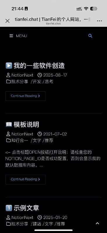 有没有人也玩notion next？组个队😃昨天决定重启停滞了十几年的博客