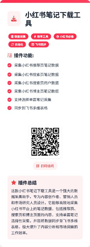#自媒体运营频道 #@yunying23小红书插件更新：1.采集小红书推荐页笔记数据2.采集小红书搜索页笔记数据3.采集小红书搜索页用户数据4.采集小红书博主页笔记数据5.支持选择单篇笔记采集6.同步到飞书多维表格下载地址：