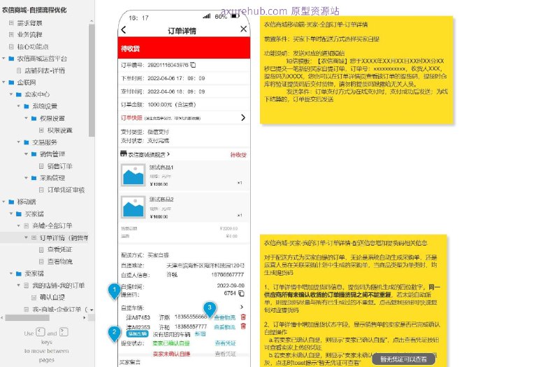 原型项目介绍：这个原型项目是“农信商城-自提流程优化”，旨在优化农信商城的自提流程，提升用户体验和运营效率