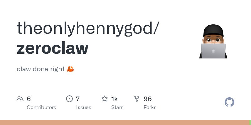 GitHub - theonlyhennygod/zeroclaw: claw done right 🦀用 rust 重写的的 openclaw性能拉爆了原版
