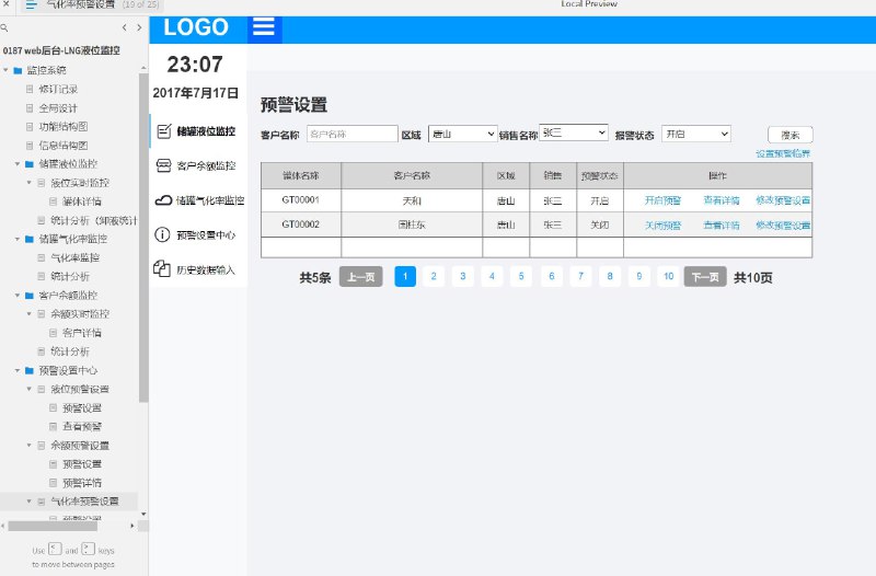 这个原型文件是一个液位监控系统的产品原型，共包含32个目录
