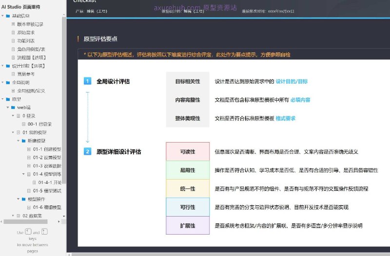 原型项目介绍：这个原型项目是一个AI Studio页面重构项目，旨在优化和改进人工智能工作平台的用户界面和用户体验