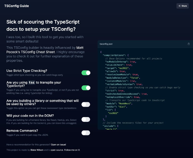 学 typescript 最蛋疼的地方就是 tsconfig 这个配置文件，无限多眼花缭乱看起来不知所云的选项，官方文档也写的不清楚