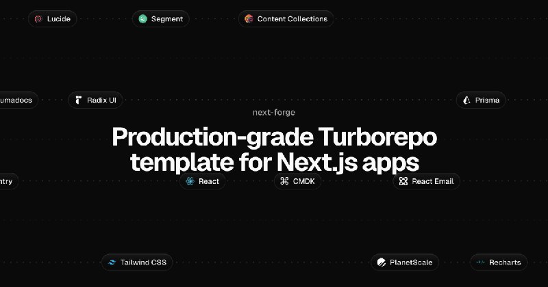 Production-grade Turborepo template for Next.js apps分享一个开源免费的nextjs模板，集成用户登录，ai相关的sdk，邮件发送，支付（stripe），analytics，文档，数据库可视化操作等，比很多付费的模板还要强