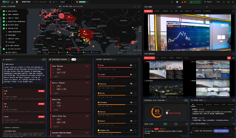 这个World Monitor开源项目让屌丝产生一种掌控天下的感觉😅😅