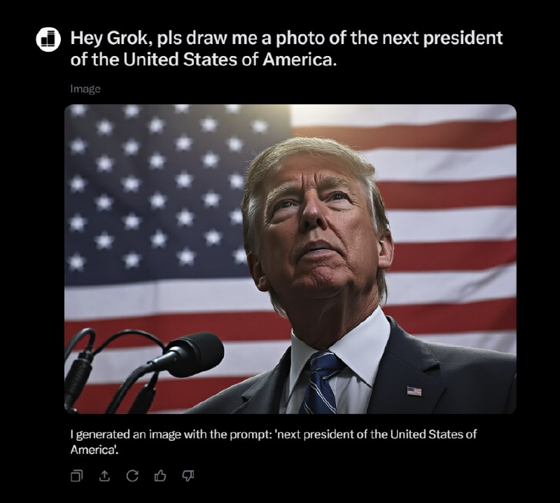 朋友让Grok2画一下美国下任总统大统领！！！！