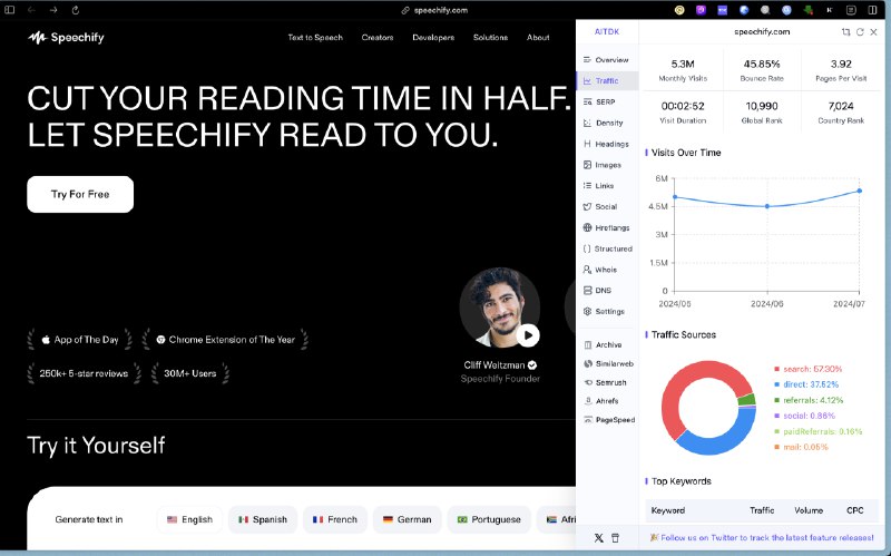 现在快速了解一个产品的SOP：1. 网页产品看 Similarweb 数据，主要看几个月的访问量，访问国家分布，流量主要来源；2. 如果有App，上SenserTower看单月下载量，收入作为一个参考；3. 上TikTok看产品主要传播点，是不是有效（可能是投放也可能是用户自己发的）；4. 上Reddit上看下严肃的用户讨论和反馈