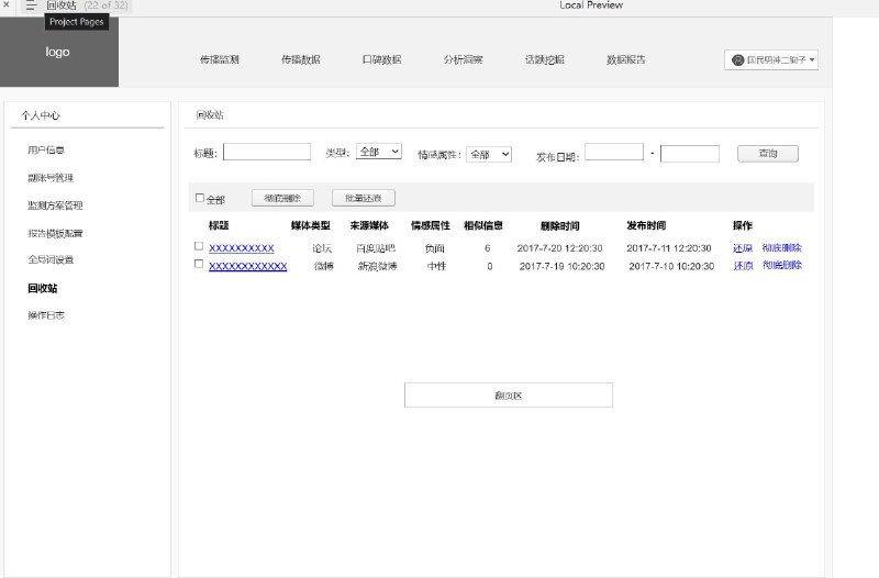 这个原型项目是一个名为“智慧商情”的舆情数据产品，旨在帮助企业或组织监控和管理与他们相关的网络舆论和信息