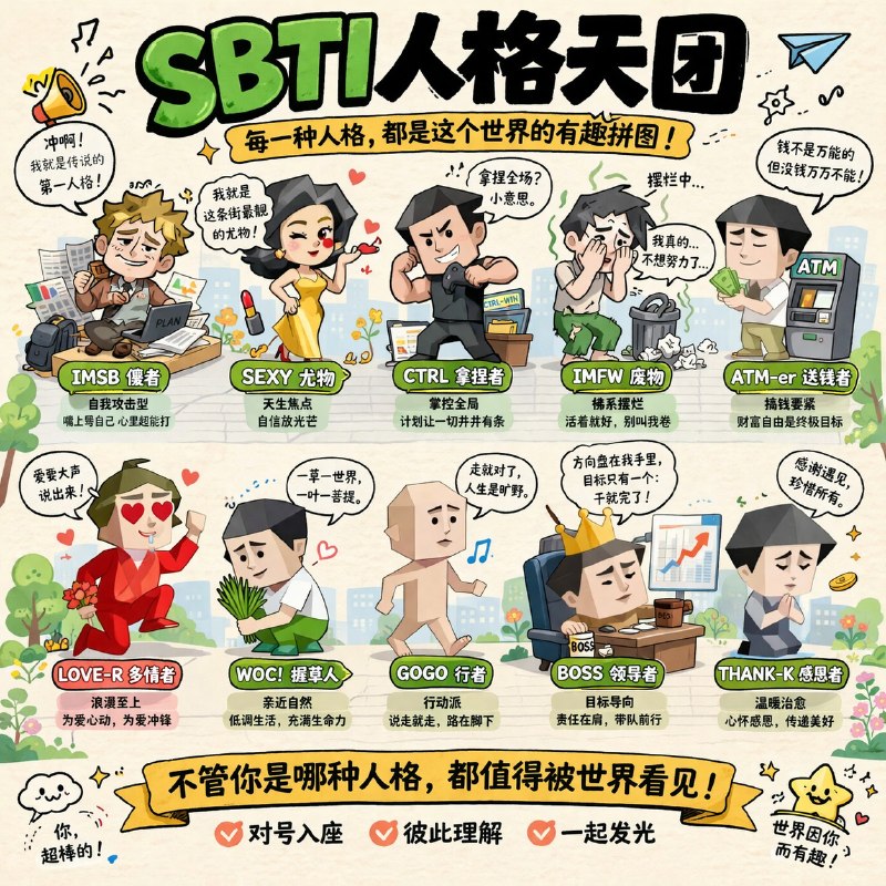 SBTI现象级刷屏，大概是因为定义了很多有趣的人格～～SBTI现象级刷屏，大概是因为定义了很多有趣的人格～～