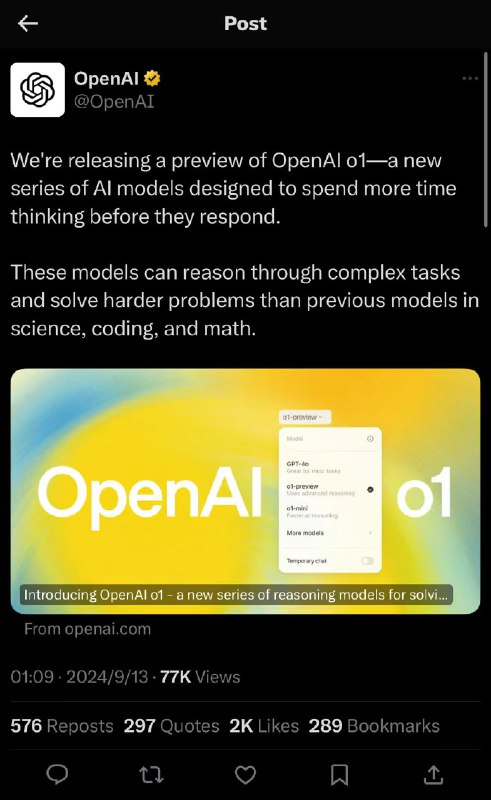 更强推理能力的OpenAI o1发布，SpaceX 实现人类首次商业太空行走……世界还在加速奔向下个路口更强推理能力的OpenAI o1发布，SpaceX 实现人类首次商业太空行走……世界还在加速奔向下个路口