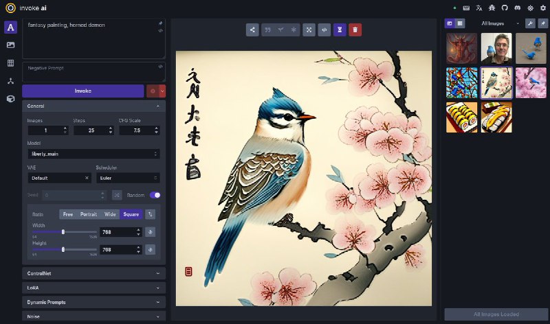 #工程师工具 终于找到了一款适合设计师同学使用的 Stable Diffusion 开箱即用的版本「InvokeAI」，这才是我认为能让 SD 被广泛使用的产品形态，之前那个 Web UI 其实不少同学玩了几下就没有太大兴趣了，这个版本的更像一个产品化的东西了，还很漂亮