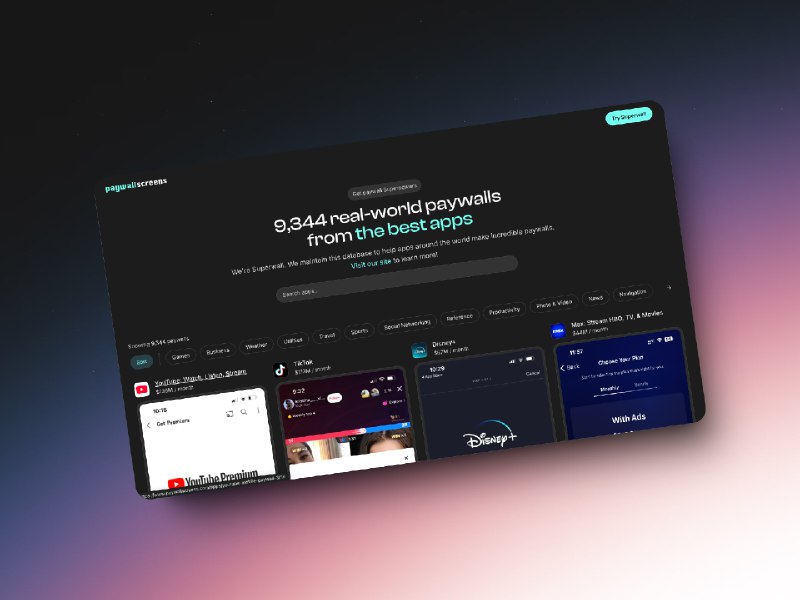 这个网站收录了 9344 个 App Store 上高收入 App 的付款界面：