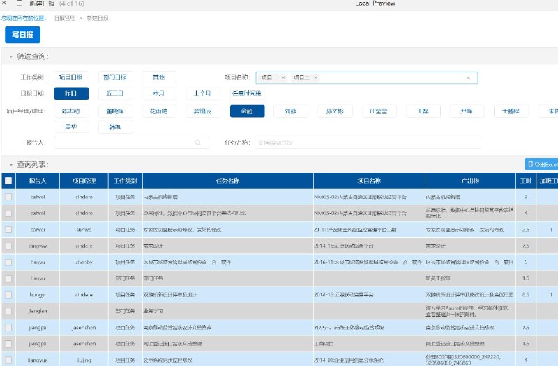 OA系统包含24个页面的框架设计，覆盖外勤、需求、会议评审等管理功能