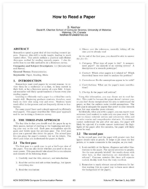 #程序员《如何阅读一篇论文》，