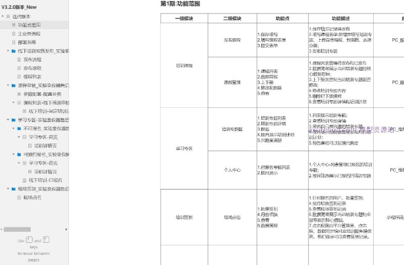 原型项目介绍：这个原型项目是一个线下培训管理系统，旨在为实验室仪器售后服务商提供全面的培训支持