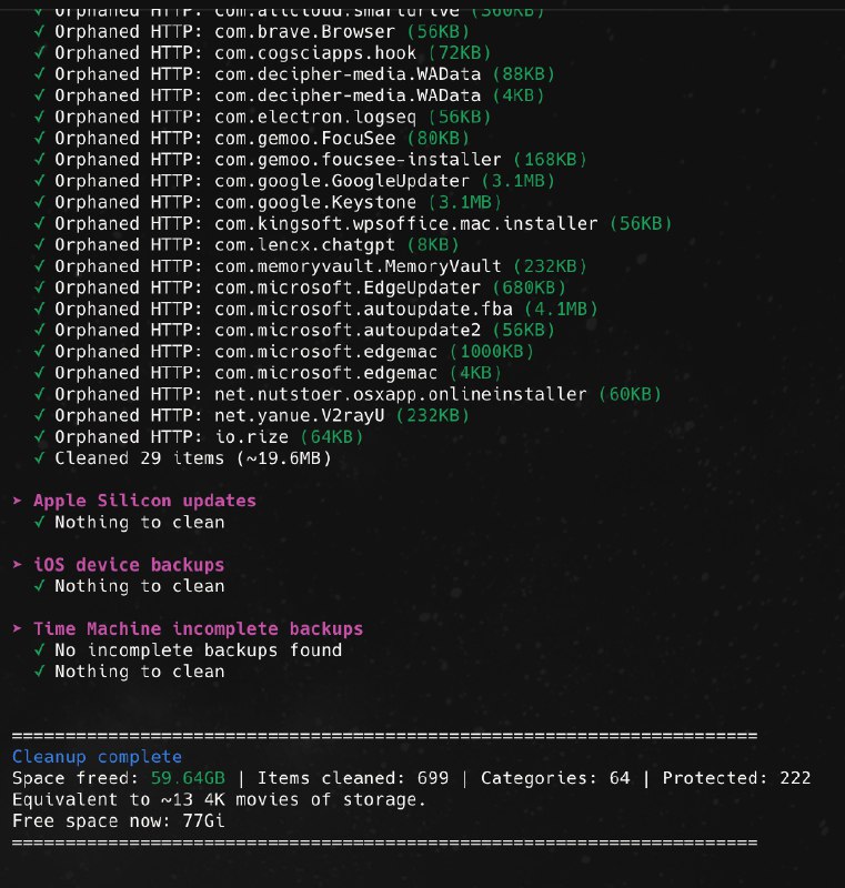 最近 mac 空间吃紧，试了下 