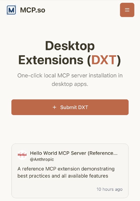 关于 mcp dxt 的几点理解👇1. dxt 扩展本质是一个压缩包，包里面封装了一个 manifest.json 文件，再加 mcp server 源码 install 后的依赖文件或者编译后的二进制文件