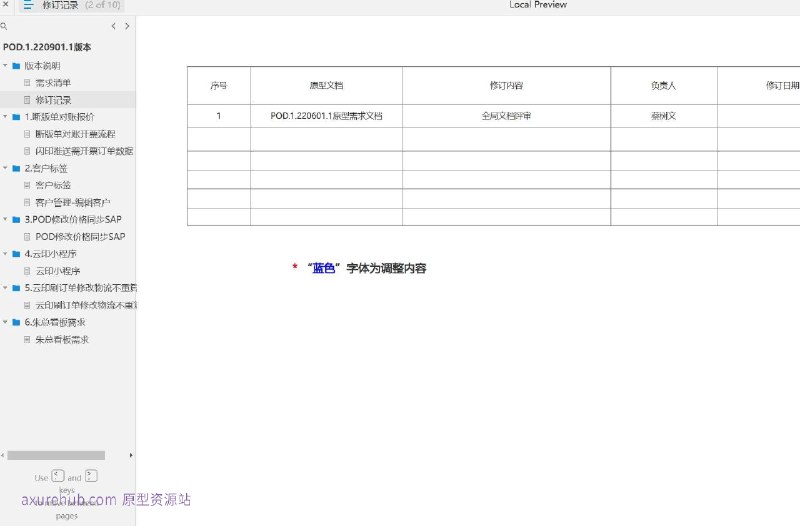 面向印刷行业的管理信息系统，旨在提高印刷业务的效率和准确性原型文档包含内容：版本说明：介绍了文档的版本信息