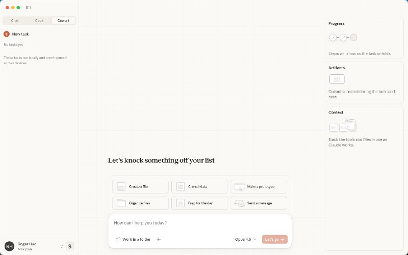 来湾区呆了半个月，慢慢被物价驯服今晚激情升级到 Claude Max，也用上了 cowork，接下来的几个 Hackathon 可以自由地 vibe working+coding此处应感谢 @西西弗森 在我信息流里高频推荐 🙇
