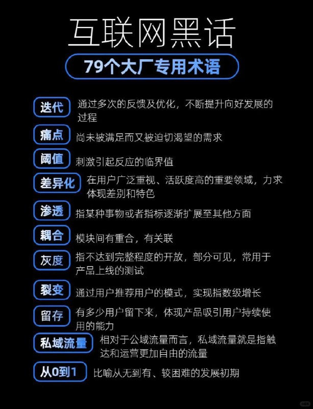 【救命 🆘 79个大厂专用术语，集美们快收藏！！】79个大厂专用术语，互联网黑话大全，不会可就尊嘟out啦！年会不能停，闭环组合拳走起！【救命 🆘 79个大厂专用术语，集美们快收藏！！】79个大厂专用术语，互联网黑话大全，不会可就尊嘟out啦！年会不能停，闭环组合拳走起！