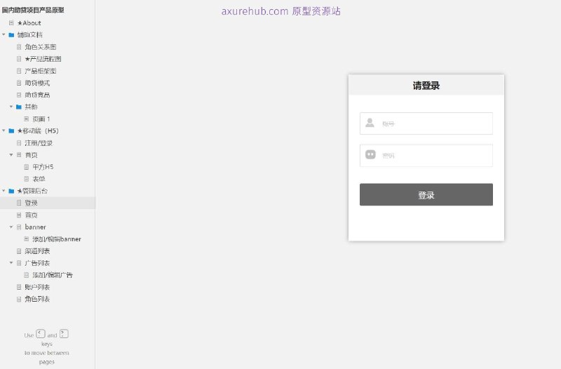 原型项目介绍项目名称： 国内助贷项目产品原型原型介绍：这是一个国内助贷项目的产品原型，旨在通过数字化平台提供贷款辅助服务