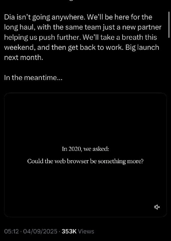 Arc 被 Atlassian 以610 million 美金现金收购是好事Josh： 我们现在终于可以把 computer use 和 AI memory 从梦想变为现实了We can now invest in cross-platform support and secure syncing, train custom AI models designed specifically for Dia, and turn ambitious ideas about “computer use” and “memory” into reality.Arc 被 Atlassian 以610 million 美金现金收购是好事Josh： 我们现在终于可以把 computer use 和 AI memory 从梦想变为现实了We can now invest in cross-platform support and secure syncing, train custom AI models designed specifically for Dia, and turn ambitious ideas about “computer use” and “memory” into reality.