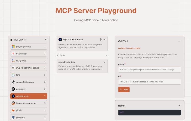 使用 AgentQL MCP Server 对话式提取网页信息👇使用 AgentQL MCP Server 对话式提取网页信息👇