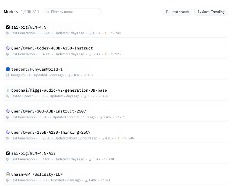 没想到最后是中国模型扛起了开源的大旗👍HuggingFace trending榜全是国产开源模型DeepSeek开了个好头啊