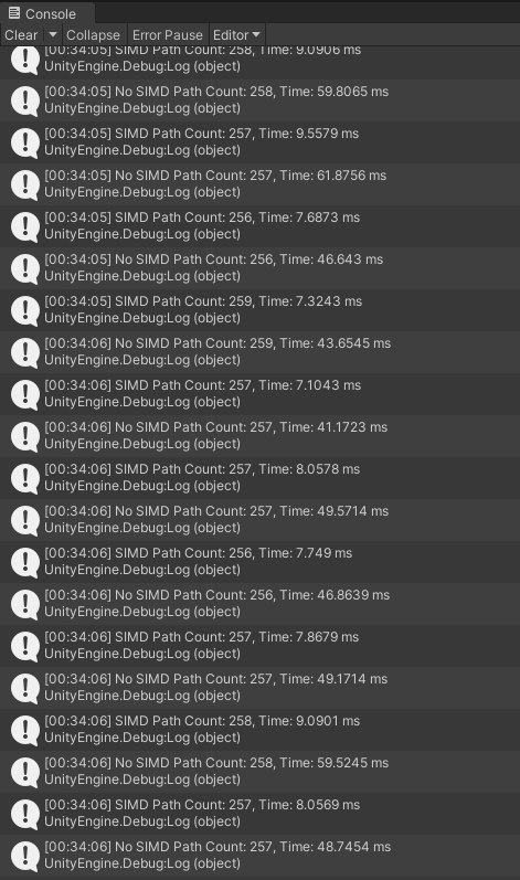 SIMD和非SIMD的AStar寻路性能对比
