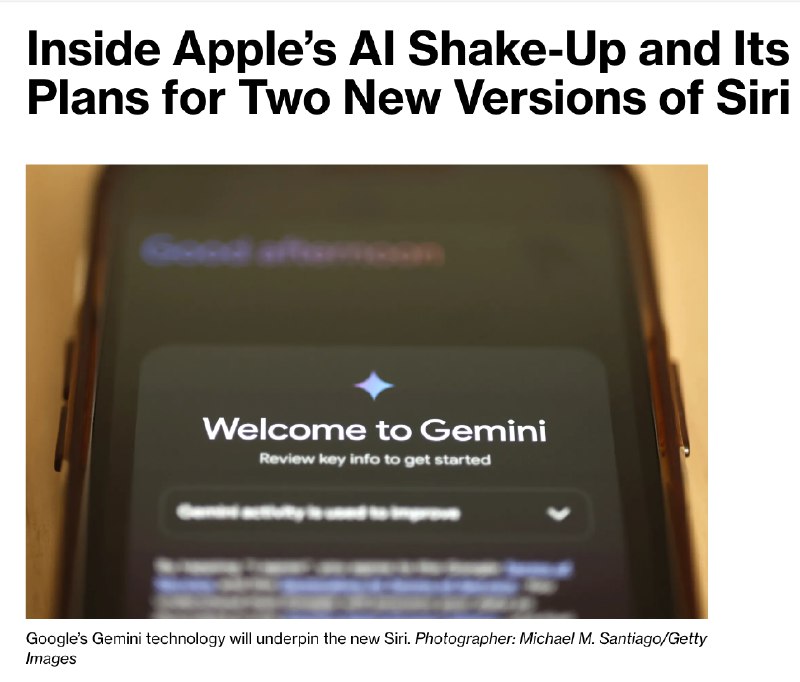 苹果AI的最新消息来了！前几天，苹果官宣了和Google Gemini的合作之后，似乎没有更多的消息了🤔但是这两天一些消息指出，苹果即将在下个月的IOS26.4中内测全新的Siri助手🎉这次更新的重点，在于Siri终于不仅仅是个语音搜索入口了