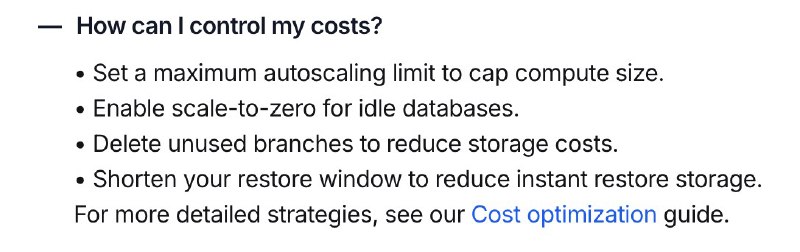 【Neon成本优化方法】Neon有个过于离谱的细节，每个新项目的默认CU都被设置为 1-8 CU，而计费公式是：账单 = CU * 时间