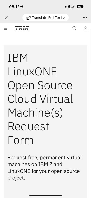 IBM 云计算平台做慈善了，为开源项目提供永久免费的云服务器，起步2c8GB 100GB 硬盘的配置申请链接：