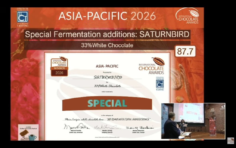 第一次参加CIA世界巧克力大赛，拿到亚太6个奖项，蛮开心的，特别是全部使用了我们自种植的西双版纳可可，应该是国产可可拿奖最多的一次，祝贺团队，加油冲一把世界金奖，👏第一次参加CIA世界巧克力大赛，拿到亚太6个奖项，蛮开心的，特别是全部使用了我们自种植的西双版纳可可，应该是国产可可拿奖最多的一次，祝贺团队，加油冲一把世界金奖，👏