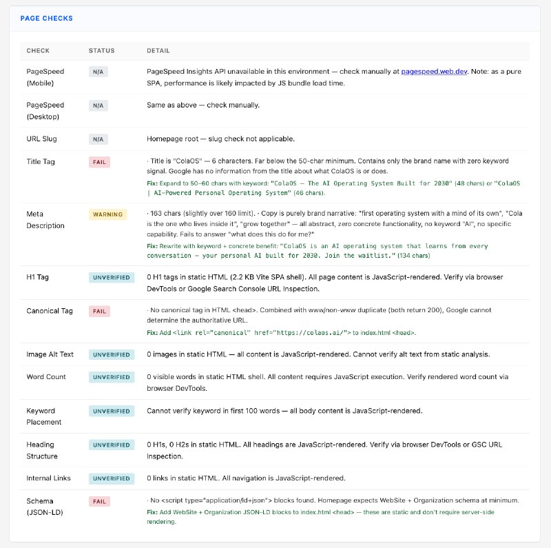 seo-audit-skill - SEO Basic 报告基本 V1.0 了：开源 + 免费，期待交流～地址：