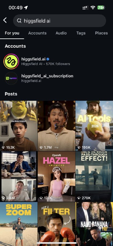 12 月份 SimilarWeb 的浏览量来看，现在 higgsfield基本上是一骑绝尘