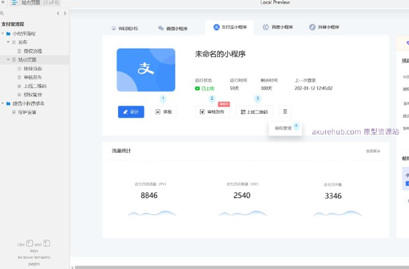 原型介绍：这个原型项目是一个关于支付和授权流程的小程序设计，旨在简化用户在支付宝和微信小程序中的支付与授权体验