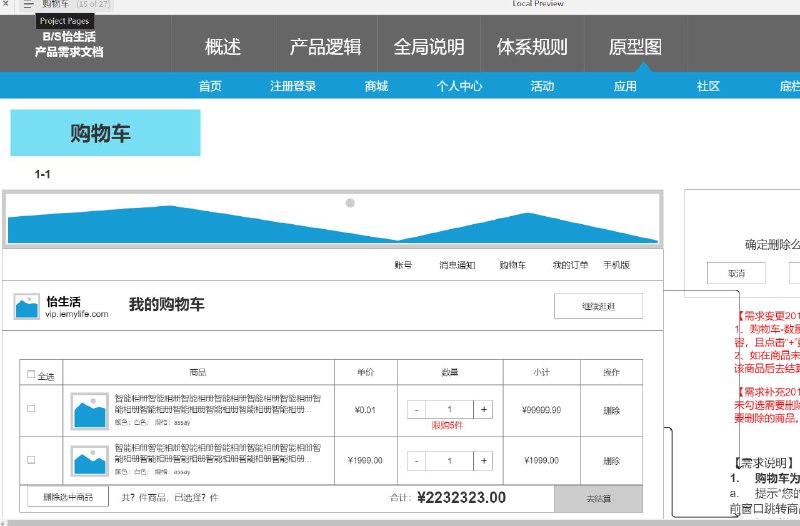 这个原型文件主要是一个电商网站的产品逻辑和页面设计模板，共有30个目录，包括概述、产品逻辑、全局说明、体系规则和原型图