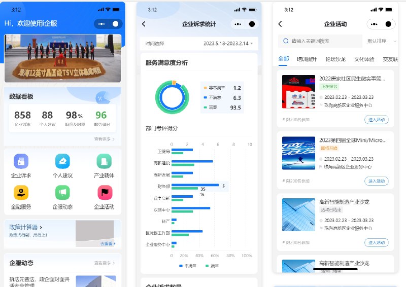 一个面向企业提供全方位服务的平台，旨在帮助企业获取政策信息、享受金融服务、参与企业活动、提交企业诉求和个人建议等