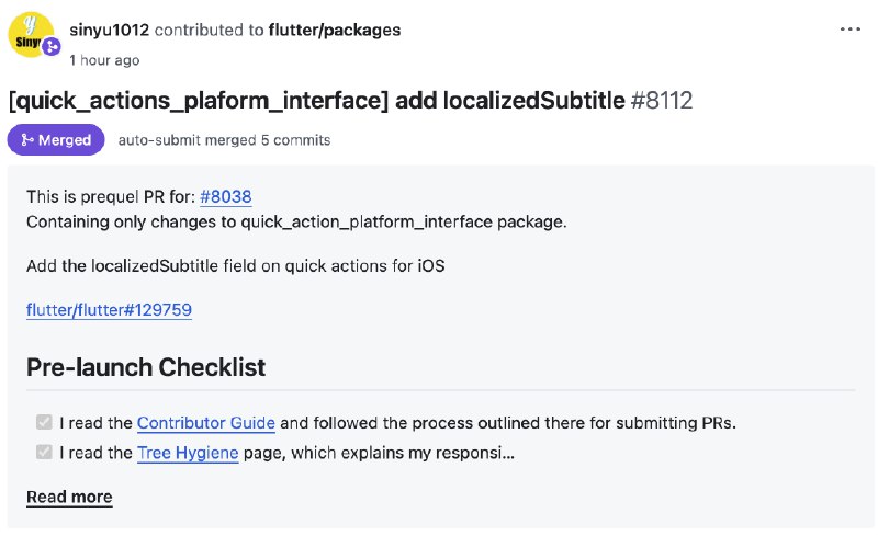 给 Flutter 组织做了点微小贡献💡给 Flutter 组织做了点微小贡献💡