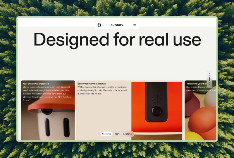 Sunday 的官网又有干货又有审美，绝了Sunday | The helpful robotics company