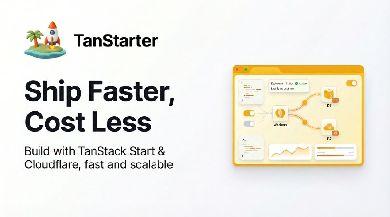 🎉 大家新年好哇，我的第 3 个模板正式发布啦 🎉新模板名称是 TanStarter，不是叫 MkFast 哈TanStarter是一个全面拥抱 TanStack + Cloudflare 的 SaaS 模板，具有更快的开发效率和更低的上站成本