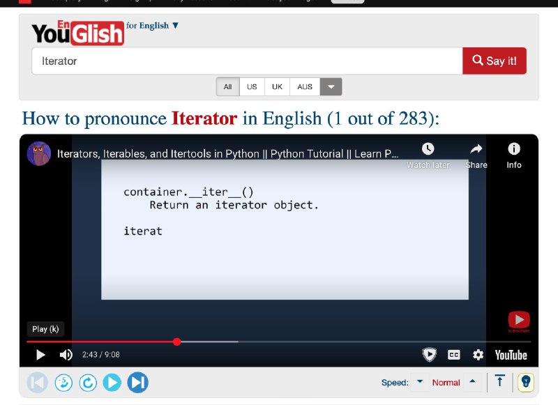 好想再次推荐一百遍 Youglish 这个网站