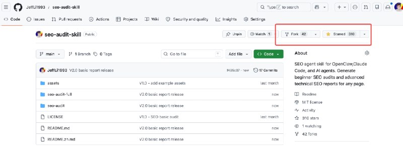 准备继续搞：高级版的 SEO Audit Skill，已完成 basic release 了