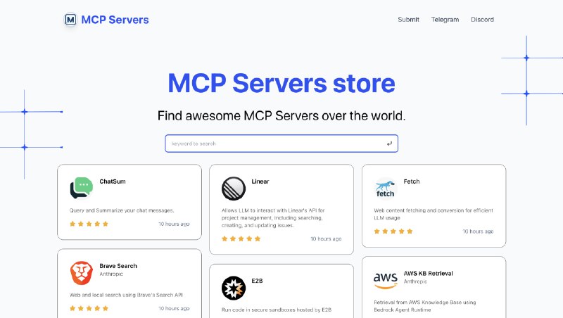 上了一个 MCP Servers 应用商店，欢迎来查找和提交好玩的 MCP Servers👇