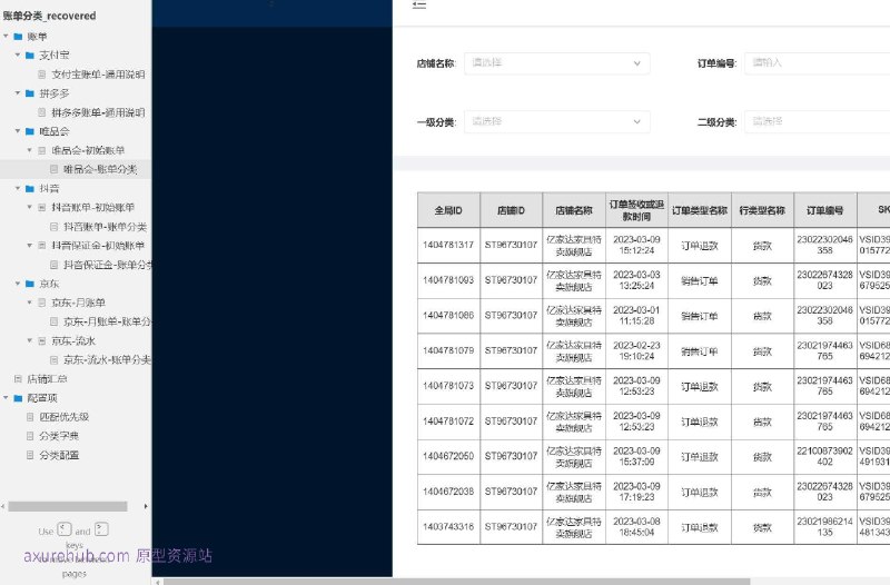 原型项目介绍：项目名称： 分类字典管理平台原型介绍：这是一个用于管理各类账单分类的原型项目，旨在提供一个直观、高效的界面，让用户能够轻松管理和查看不同来源的账单信息