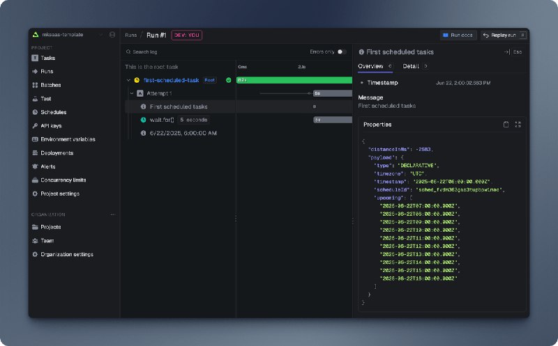 👨‍💻 Trigger是开源的后台任务管理工具，自部署经验总结1、dokploy可以通过template一键部署2、注册方式只有magic link，需配置email相关环境变量，可用resend3、创建项目，版本选择v34、执行trigger init会验证身份，template自带的ENCRYPTION_KEY的长度不对会导致报错，参考文档重新生成1个👉 在AI时代，Trigger太需要了，文档中有很多不错的AI任务的例子
