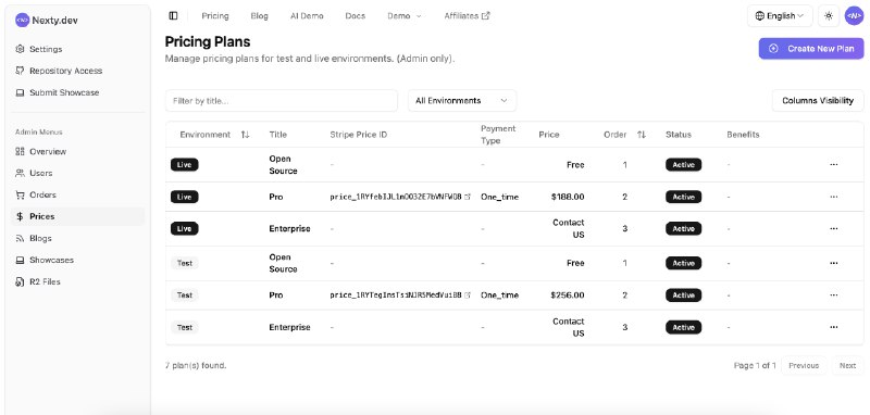 Nexty.dev 的定价管理是怎么设计的？最初想把定价做成可视化管理的动机有几个：1、前端和后端所需要的定价信息是不一样的，所以需要各自维护一个对象，比较麻烦