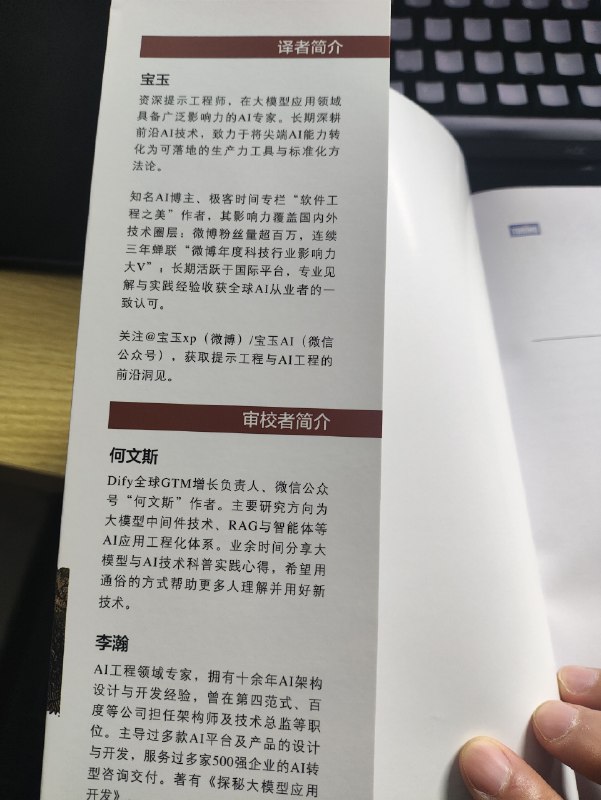 宝玉翻译的大模型应用开发实战，由图灵出版社出版