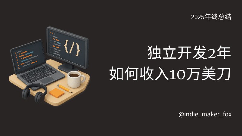 🎉 吐血推荐新作：我的独立开发2年总结